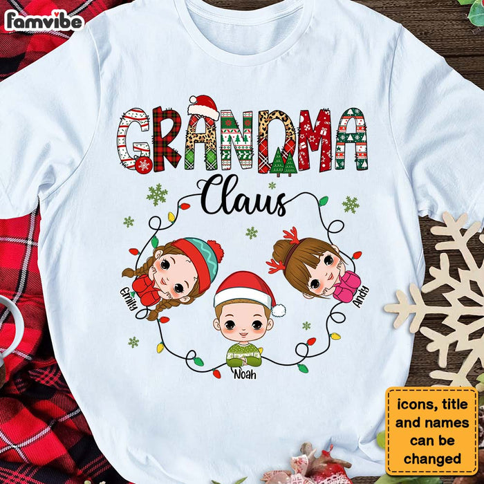 Personalized Grandma Claus With Grandkids Shirt - Hoodie - Sweatshirt 30186 1