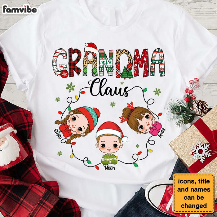 Personalized Grandma Claus With Grandkids Shirt - Hoodie - Sweatshirt 30186 1