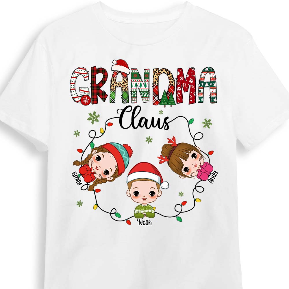 Personalized Grandma Claus With Grandkids Shirt Hoodie Sweatshirt 30186 Primary Mockup