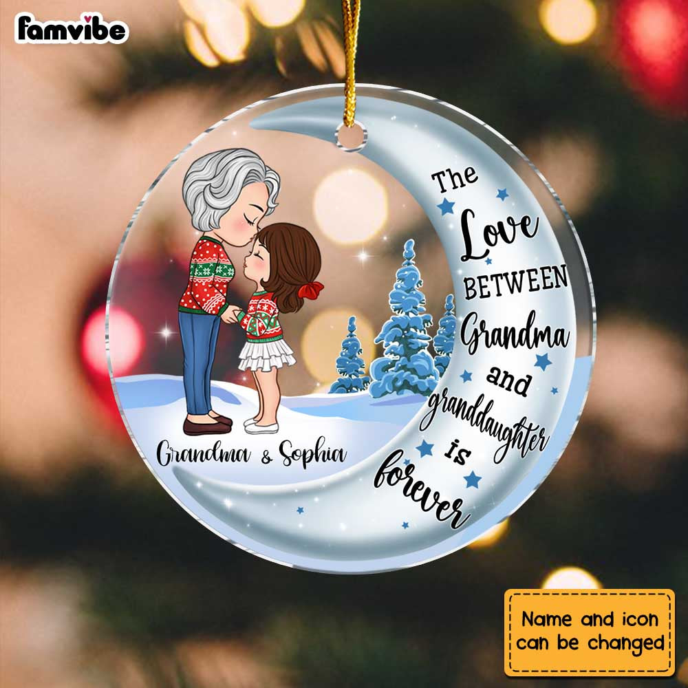 Personalized Christmas Gift For Grandma Granddaughter Circle Ornament 30189 Primary Mockup