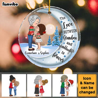 Personalized Christmas Gift For Grandma Granddaughter Circle Ornament 30189 thumb 1