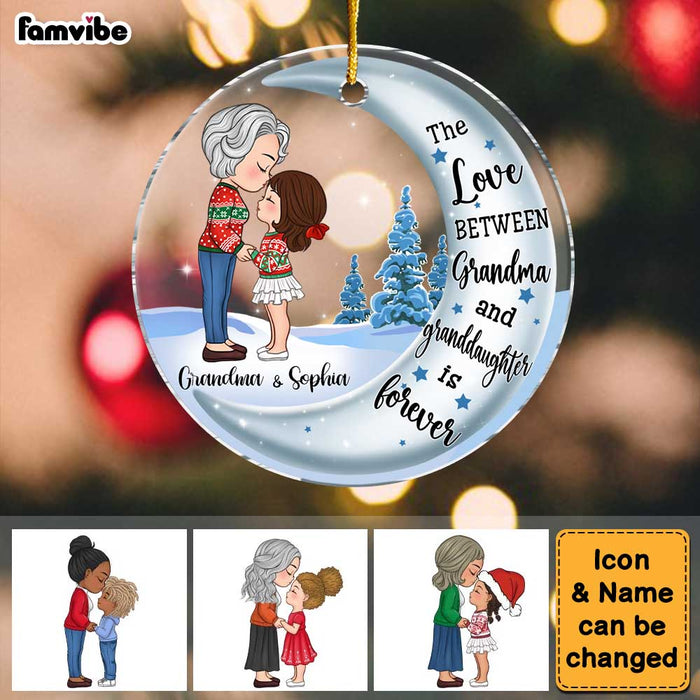 Personalized Christmas Gift For Grandma Granddaughter Circle Ornament 30189 1