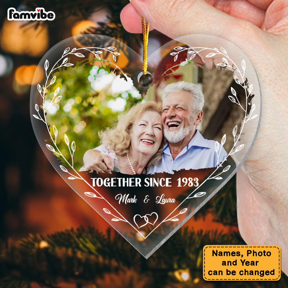 Personalized Couple Gift Together Since Heart Ornament 30193 Primary Mockup
