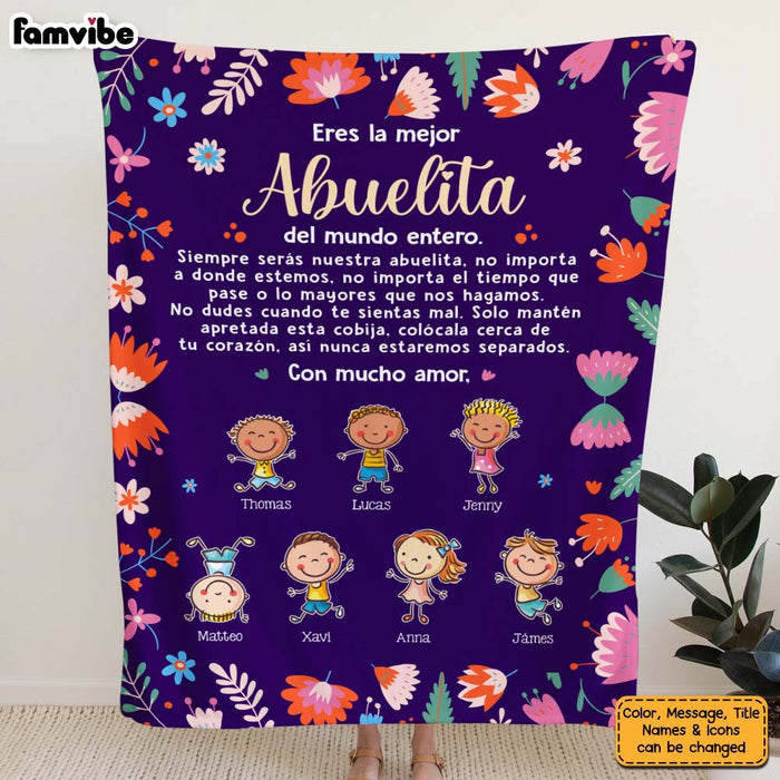 Personalized Spanish Eres La Mejor Abuelita Del Mundo Entero Blanket 30203 1