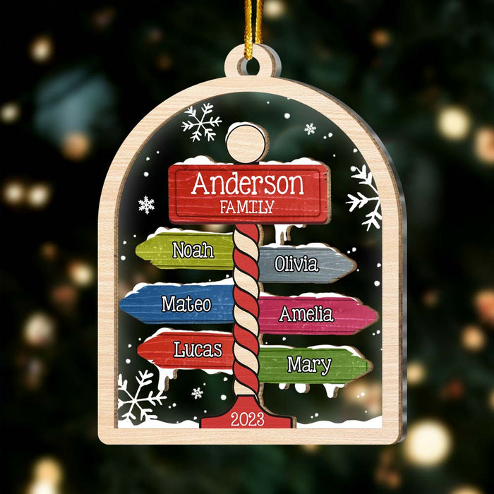 Personalized Gift For Family Merry Christmas 2 Layered Mix Ornament 30206 1