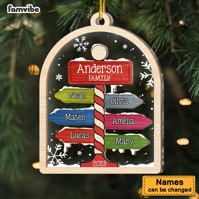 Personalized Gift For Family Merry Christmas 2 Layered Mix Ornament 30206 1