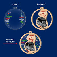 Personalized This Christmas Baby Bump Daddy And Mommy 2 Layered Mix Ornament 30207 thumb 1