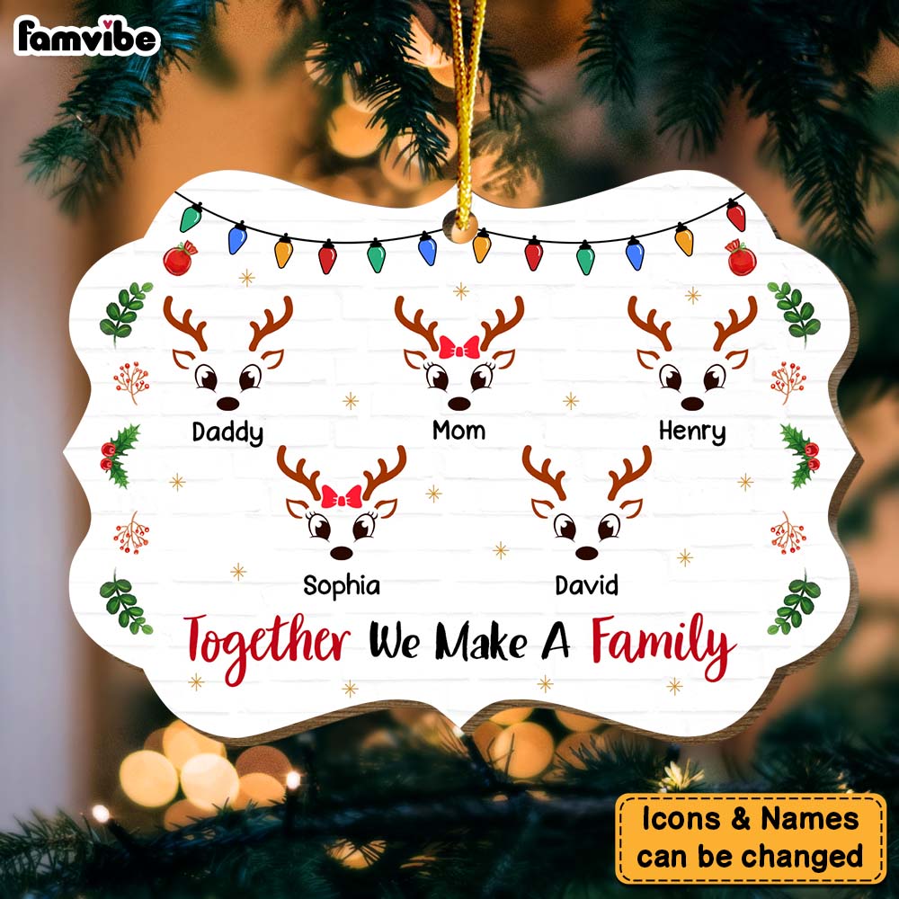 Personalized Gift For Family Reindeer Together Christmas Benelux Ornament 30222 Primary Mockup