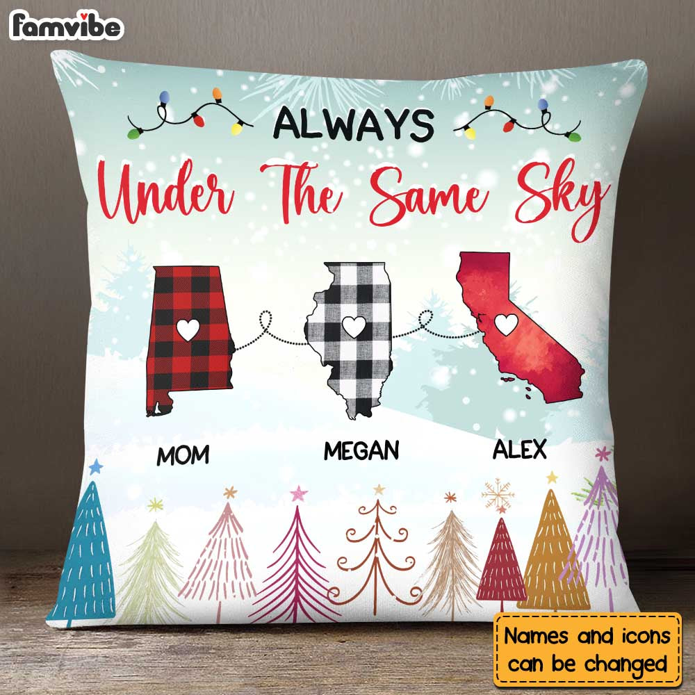 Personalized Gift For Family Long Distance Under The Same Sky Pillow 30226 Primary Mockup