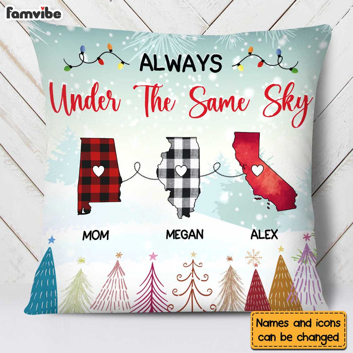 Personalized Gift For Family Long Distance Under The Same Sky Pillow 30226 1