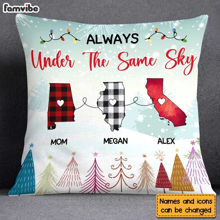 Personalized Gift For Family Long Distance Under The Same Sky Pillow 30226 1