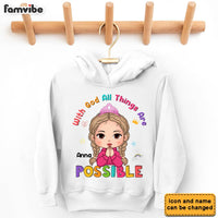 Personalized Gift For Granddaughter With God Things Possible Kid T Shirt - Kid Hoodie - Kid Sweatshirt 30229 thumb 1