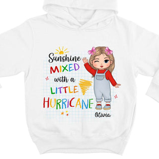 Personalized Gift For Granddaughter Sunshine Mixed With Hurricane Kid T Shirt - Kid Hoodie - Kid Sweatshirt 30231 Mockup 2