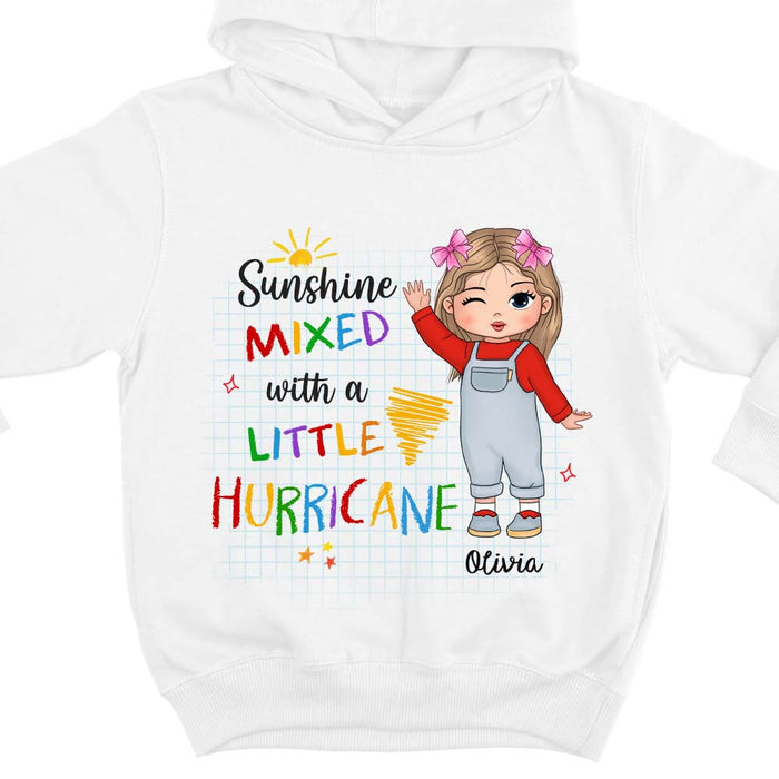 Personalized Gift For Granddaughter Sunshine Mixed With Hurricane Kid T Shirt - Kid Hoodie - Kid Sweatshirt 1