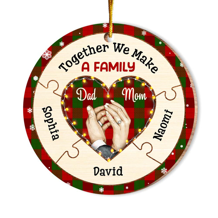 Personalized Family Christmas Together We Are A Family Circle Ornament 30234 1