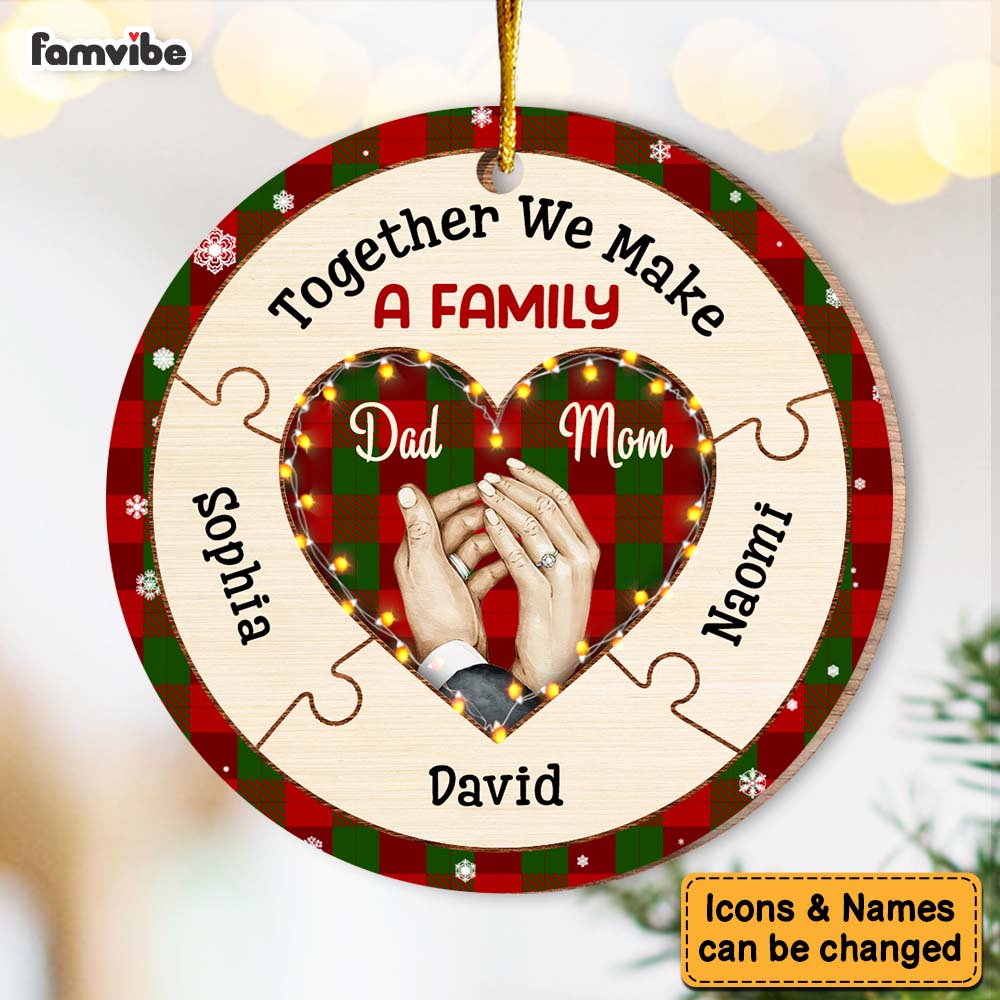 Personalized Family Christmas Together We Are A Family Circle Ornament 30234 Primary Mockup