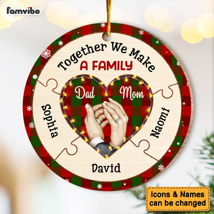 Personalized Family Christmas Together We Are A Family Circle Ornament 30234 1