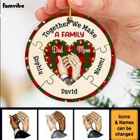 Personalized Family Christmas Together We Are A Family Circle Ornament 30234 thumb 1