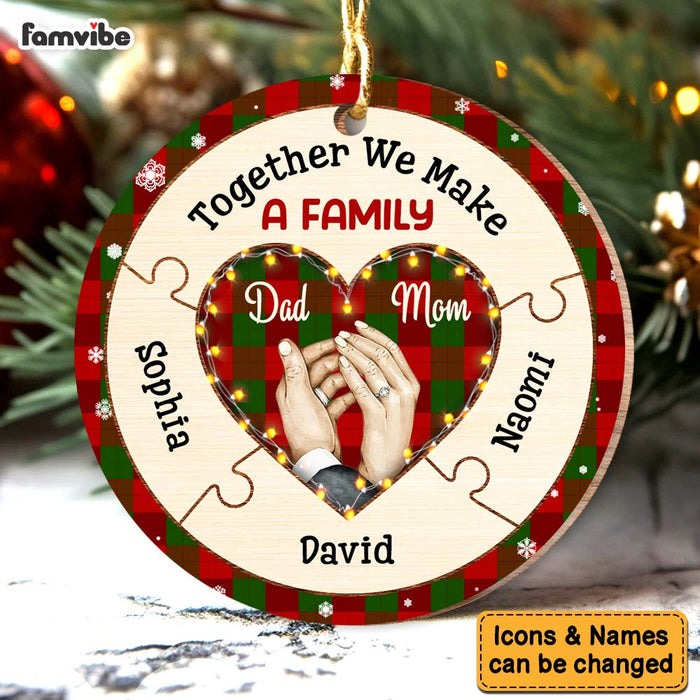 Personalized Family Christmas Together We Are A Family Circle Ornament 30234 1