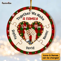 Personalized Family Christmas Together We Are A Family Circle Ornament 30234 thumb 1