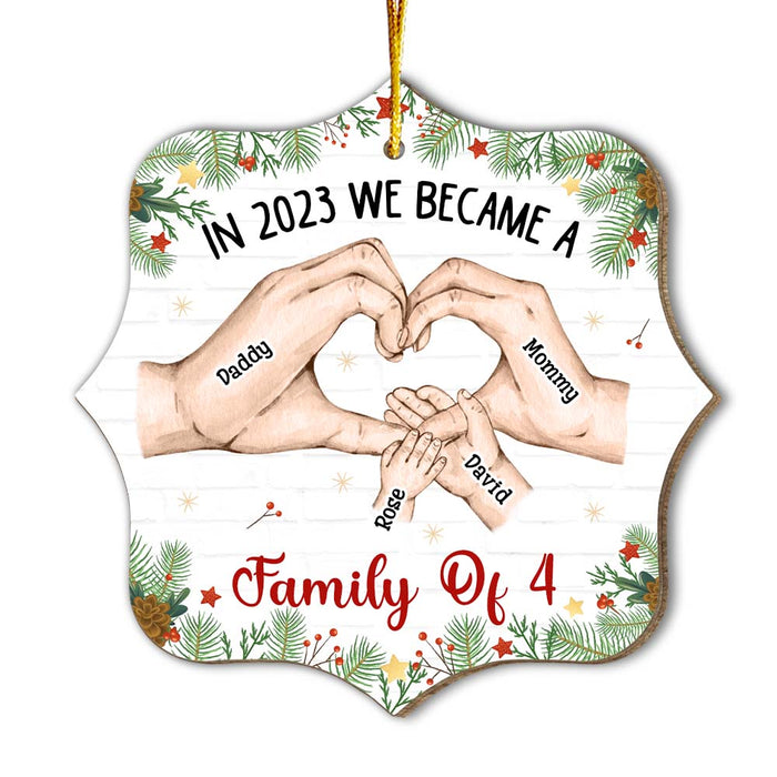 Personalized Family Hands We Became A Family Christmas Ornament 30238 1