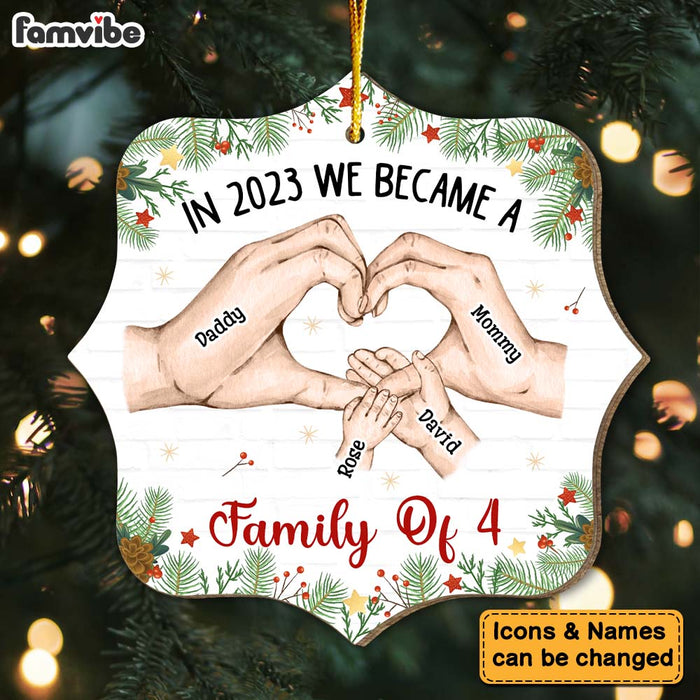 Personalized Family Hands We Became A Family Christmas Ornament 30238 1