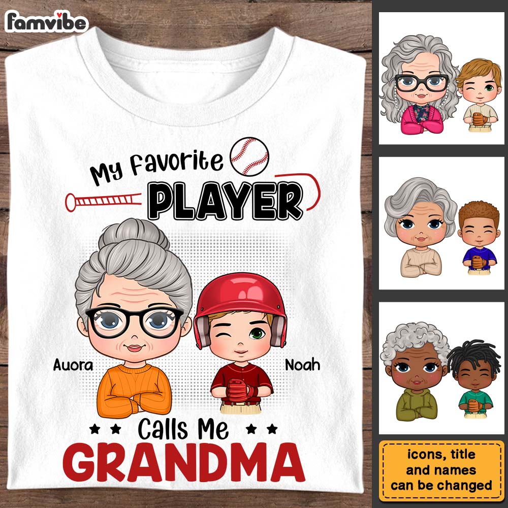 Personalized My Favorite Player Calls Me Grandma Shirt Hoodie Sweatshirt 30244 Primary Mockup