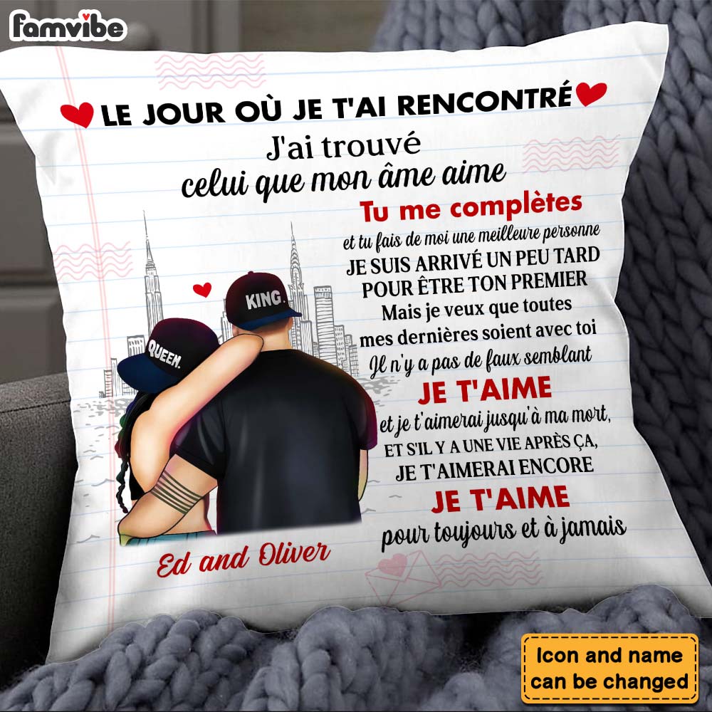 Personalized French Couple Pillow 30247 Primary Mockup