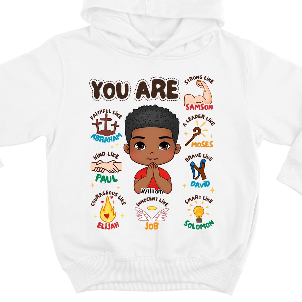 Personalized Gift For Grandson You Are Christian Bible Kid T Shirt - Kid Hoodie - Kid Sweatshirt 30248 Mockup White