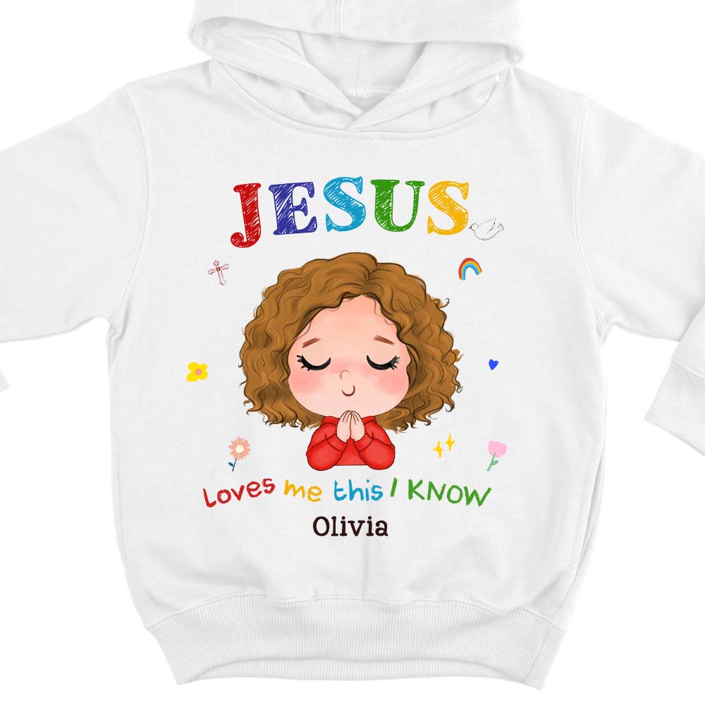 Personalized Gift For Granddaughter Faith Christian Jesus Loves Me Kid T Shirt - Kid Hoodie - Kid Sweatshirt 30249 Mockup 2