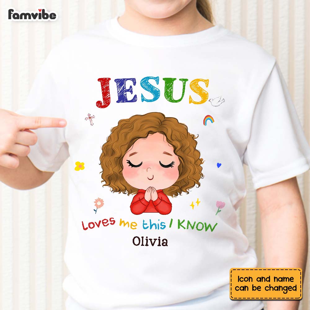 Personalized Gift For Granddaughter Faith Christian Jesus Loves Me Kid T Shirt - Kid Hoodie - Kid Sweatshirt 30249 Mockup 2