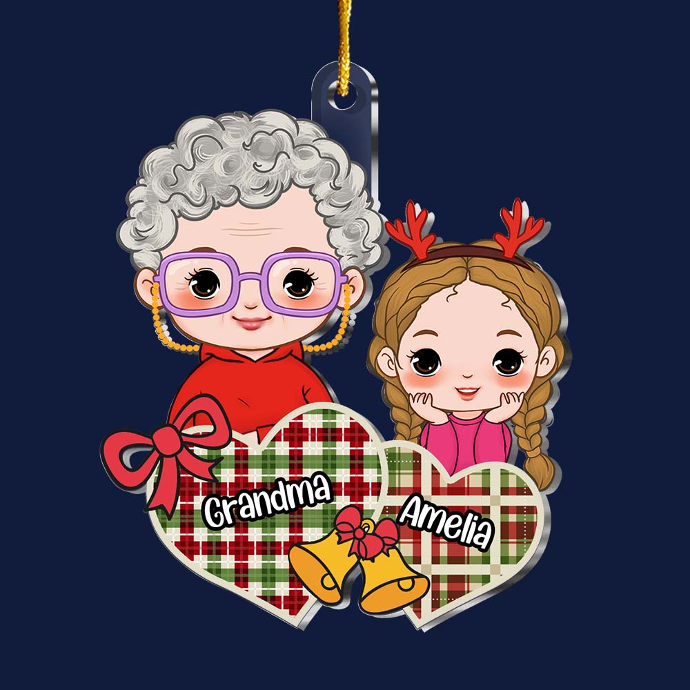 Personalized Gift For Grandma & Granddaughter Ornament 30260 Primary Mockup