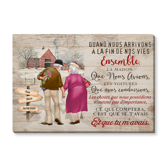 Personalized Couple French Quand Nnous Arrivons  À La Fin De Nos Vies Ensemble Canvas 30266 1