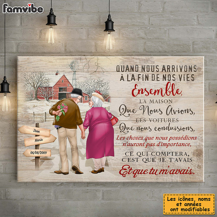 Personalized Couple French Quand Nnous Arrivons  À La Fin De Nos Vies Ensemble Canvas 30266 1