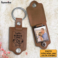 Personalized Together Since Couple Leather Photo Keychain 30269 thumb 1