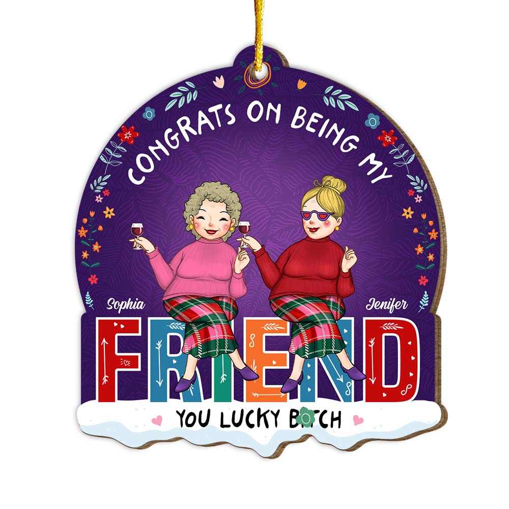 Personalized Christmas Gift Congrats On Being My Friend Ornament 30273 Primary Mockup