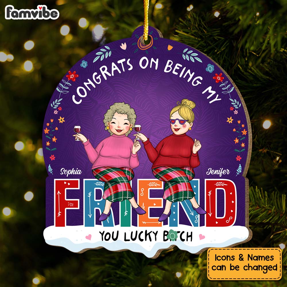 Personalized Christmas Gift Congrats On Being My Friend Ornament 30273 Primary Mockup