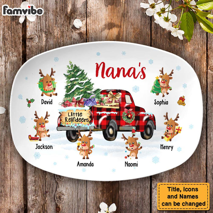 Personalized Nana's Little Reindeers Christmas Plate 30280 1