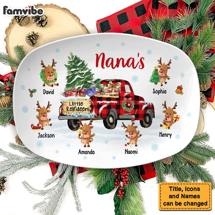 Personalized Nana's Little Reindeers Christmas Plate 30280 1