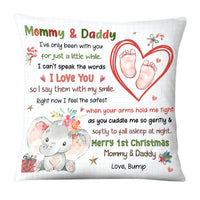 Personalized Baby's First Mommy & Daddy Right Now I Feel The Safest Pillow 30282 thumb 1