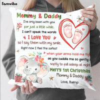 Personalized Baby's First Mommy & Daddy Right Now I Feel The Safest Pillow 30282 thumb 1