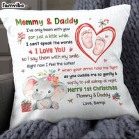 Personalized Baby's First Mommy & Daddy Right Now I Feel The Safest Pillow 30282 thumb 1