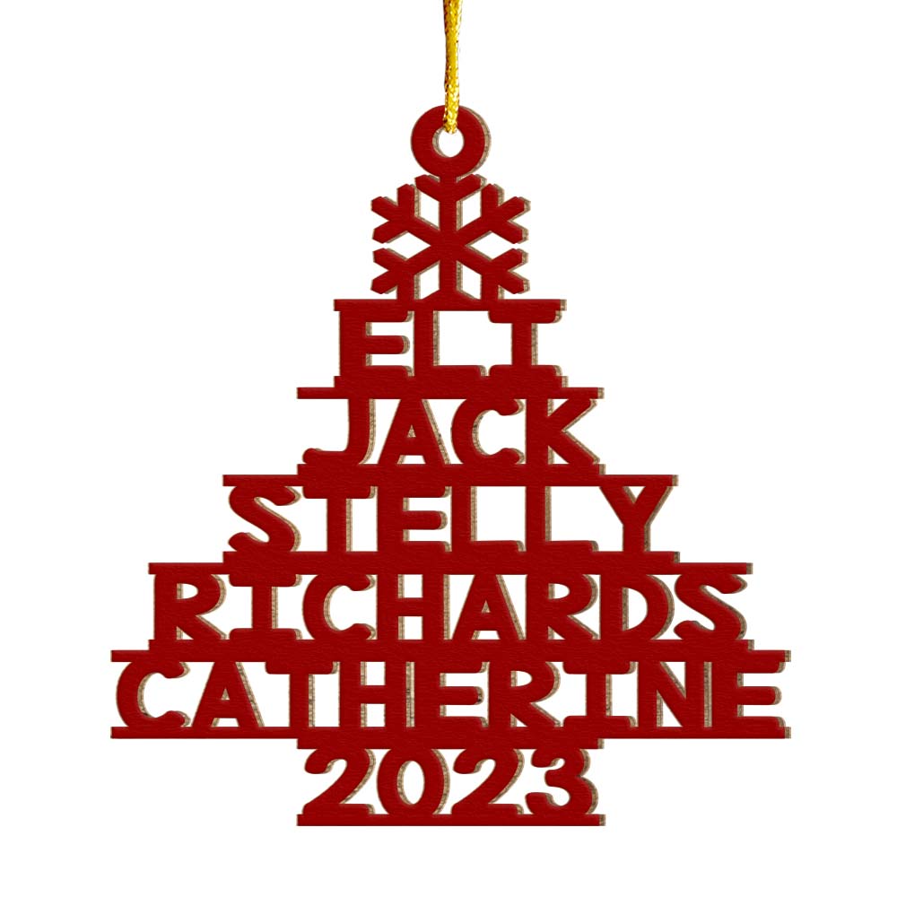 Personalized Christmas Tree Family Name Ornament 30285 Primary Mockup