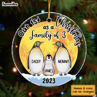 Personalized Penguin First Christmas As A Family Circle Ornament 30292 thumb 1