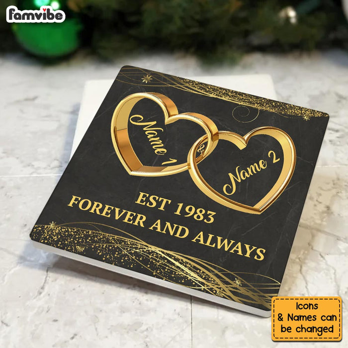 Personalized Couple Wedding Rings Coaster 30300 1