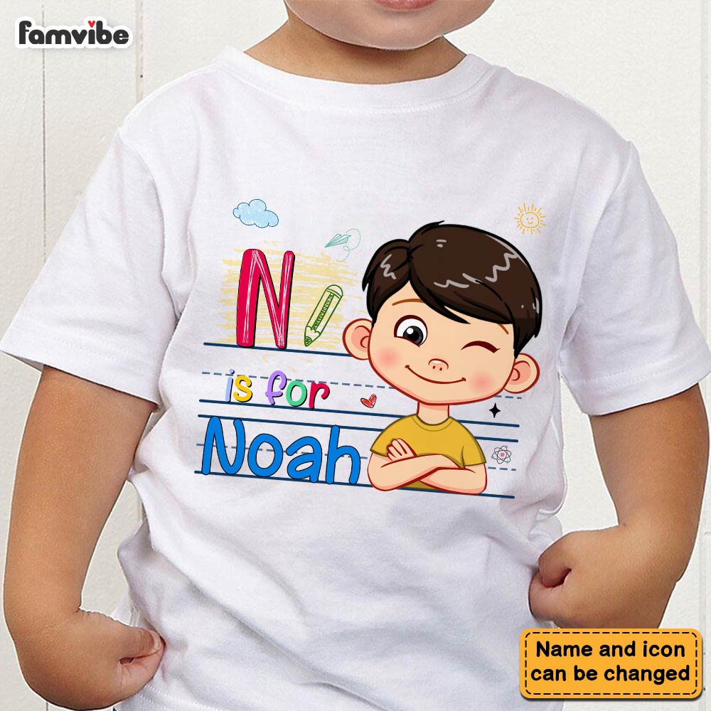 Personalized Gift For Grandson Alphabet Kid Name Kid T Shirt - Kid Hoodie - Kid Sweatshirt 30306 Mockup 2