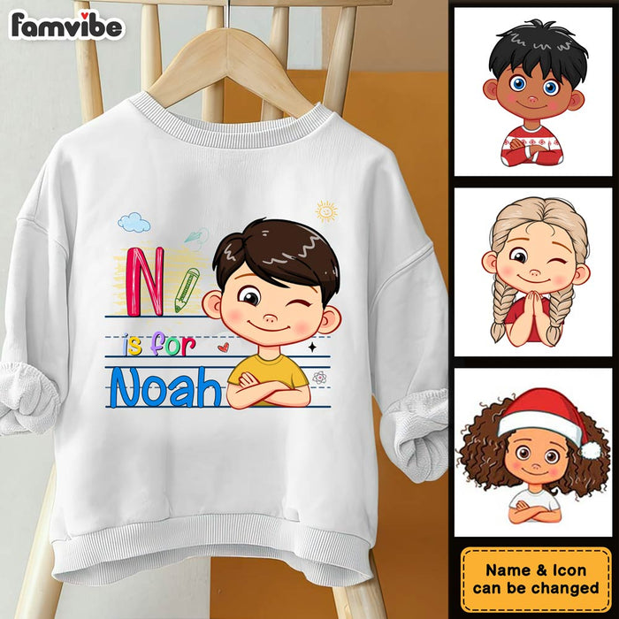 Personalized Gift For Grandson Alphabet Kid Name Kid T Shirt - Kid Hoodie - Kid Sweatshirt 30306 1