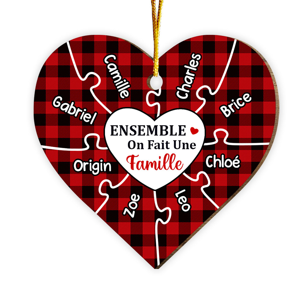 Personalized Gift For Family French Heart Ornament 30307 Primary Mockup