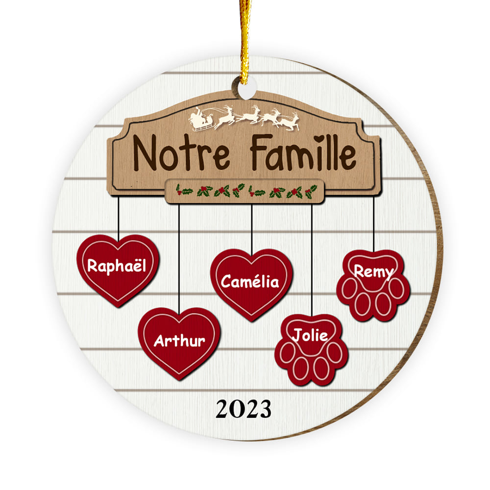 Personalized Gift For Family French Famille Circle Ornament 30311 Primary Mockup