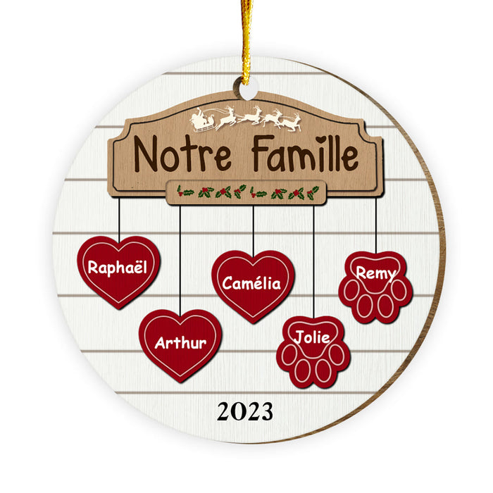 Personalized Gift For Family French Famille Circle Ornament 30311 1